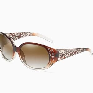 Chic Brown Sunglasses with Crystal Detailing